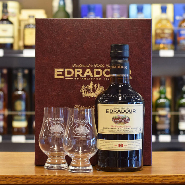 Edradour 10 years old 40% with 2 Glencairn Glasses