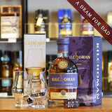 Kilchoman 'Sanaig' & two Glencairn Whisky Glasses