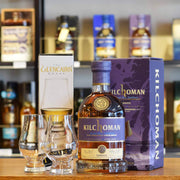Kilchoman 'Sanaig' & two Glencairn Whisky Glasses