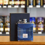 6oz Harris Tweed and Blue Leather Hip Flask